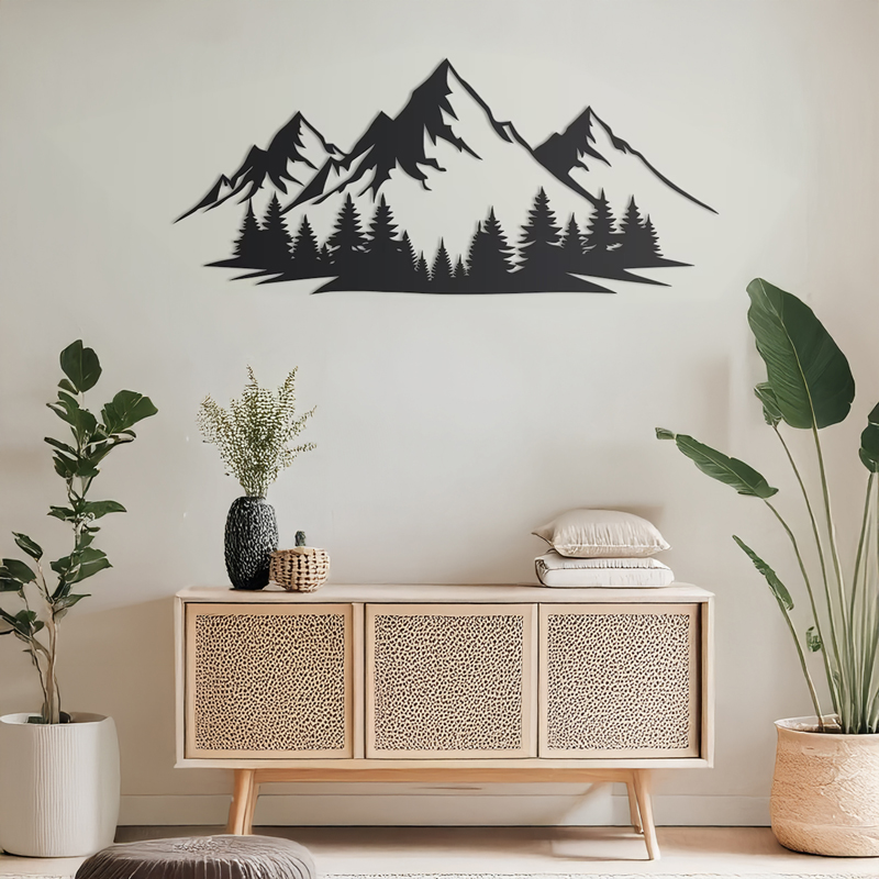 Wall deco Onfia pakoworld black metal 70x1.5x30cm