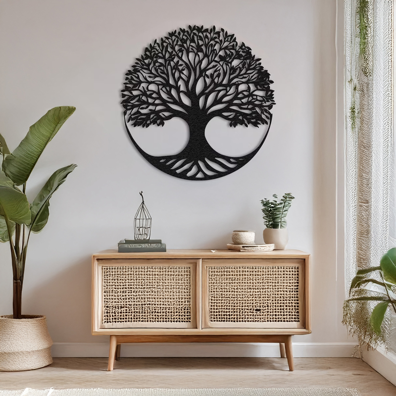 Wall deco Lifeto pakoworld black metal D80x1.5cm