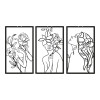 Wall deco Witho pakoworld set of 3 pieces black metal 30x1.5x50cm
