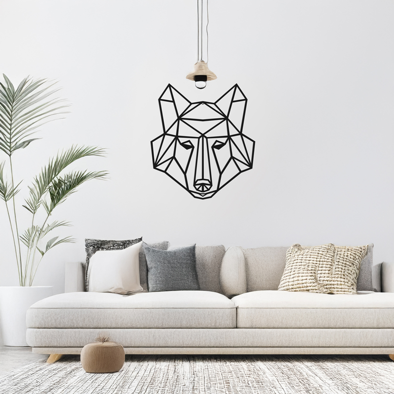 Wall deco Wolfo pakoworld black metal 40x1.5x40cm