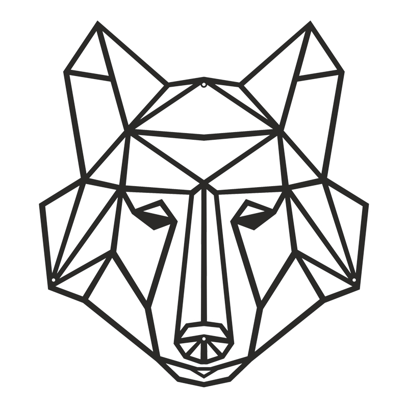 Wall deco Wolfo pakoworld black metal 40x1.5x40cm