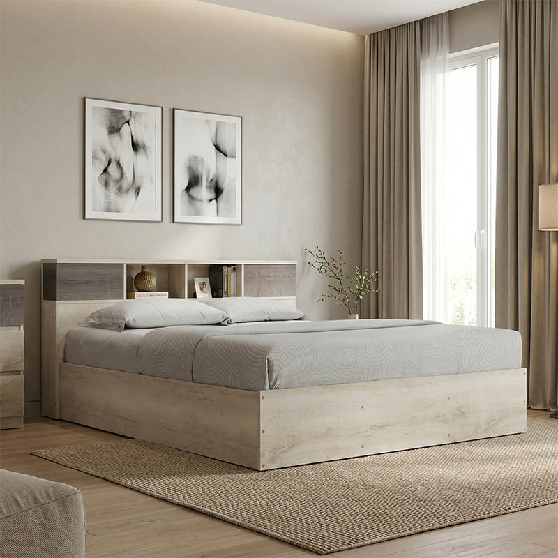 Double bed Olympus pakoworld in castillo-toro colour oak 160x200