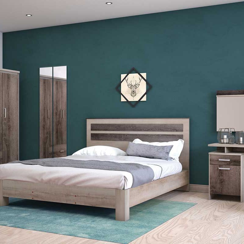 Τουαλέτα κρεβατοκάμαρας OLYMPUS pakoworld με καθρέπτη και σκαμπό χρώμα castillo-toro