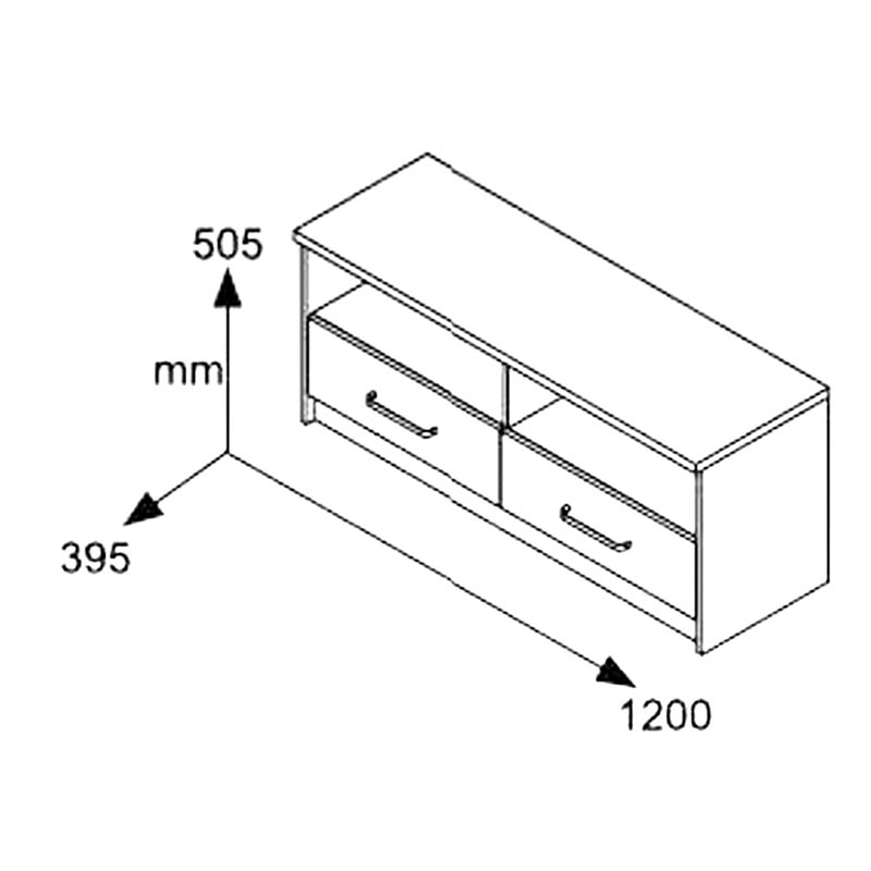 TV stand Olympus pakoworld in castillo-toro colour 120x39,5x50