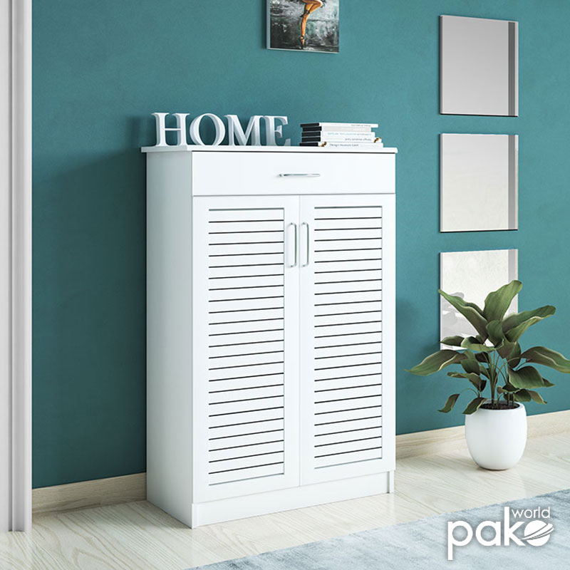 Shoe cabinet Sante pakoworld 20 pairs white 80x37x123cm