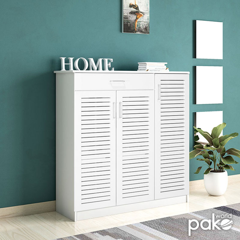 Shoe cabinet Sante pakoworld 30 pairs white 120x37x123cm