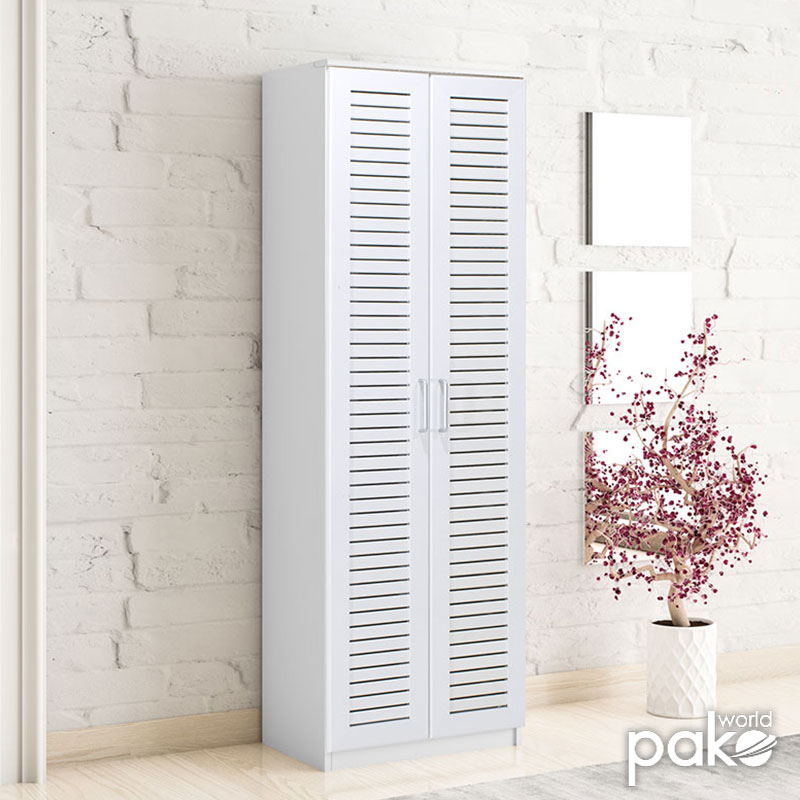 Shoe cabinet Sante pakoworld 21 pairs dark white 60x37x183cm