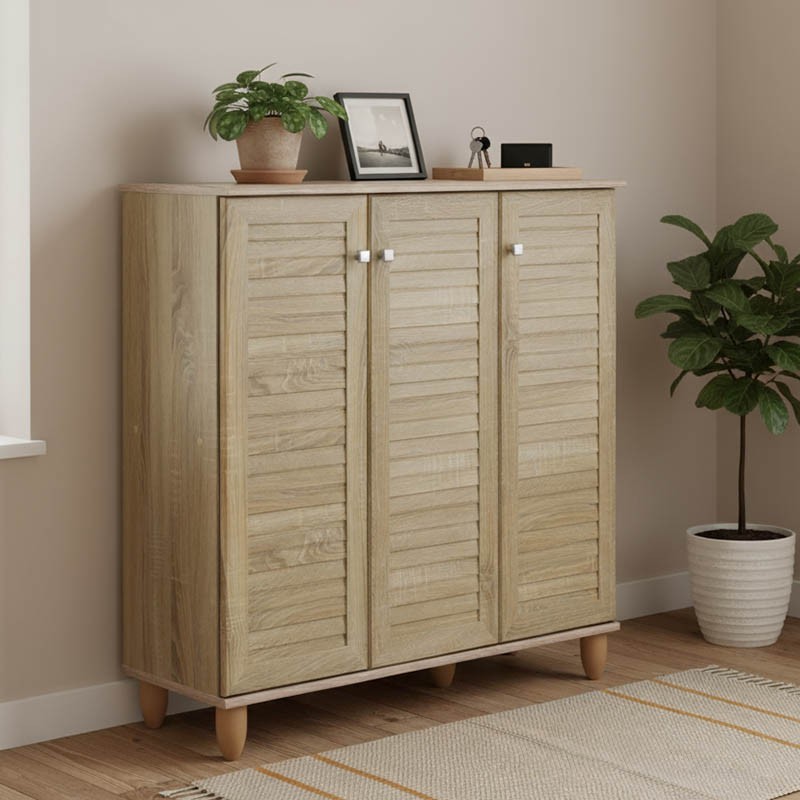 Shoe cabinet SANTΟ pakoworld 16 pairs sonoma 89.5x34.5x91.5