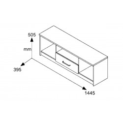 Έπιπλο τηλεόρασης OLYMPUS pakoworld χρώμα wenge 144x39x50,5εκ