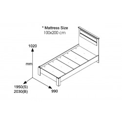 Κρεβάτι μονό OLYMPUS pakoworld σε χρώμα wenge 100x200εκ