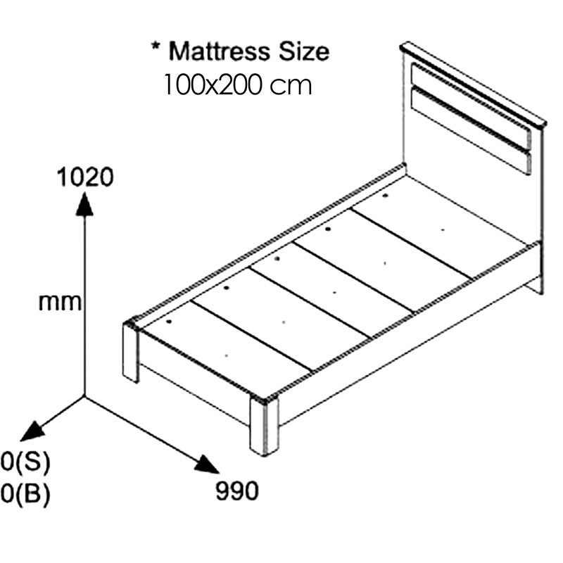 Κρεβάτι μονό OLYMPUS pakoworld σε χρώμα wenge 100x200εκ