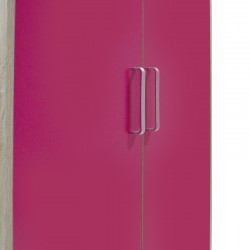 Ντουλάπα ρούχων παιδική δίφυλλη Looney pakoworld χρώμα castillo-ροζ 81x57x183εκ