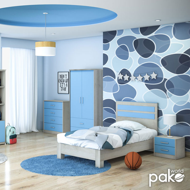 Children\'s nightstand Looney pakoworld castillo-blue 47,5x40,5x40,5 Children\'s nightstand Looney pakoworld castillo-blue 47,5x40,5x40,5
