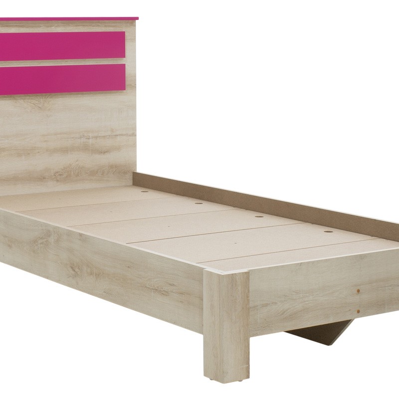 Κρεβάτι παιδικό Looney pakoworld σε χρώμα castillo-ροζ 100x200εκ