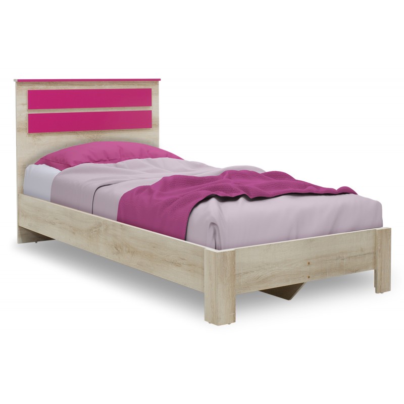 Κρεβάτι παιδικό Looney pakoworld σε χρώμα castillo-ροζ 100x200εκ