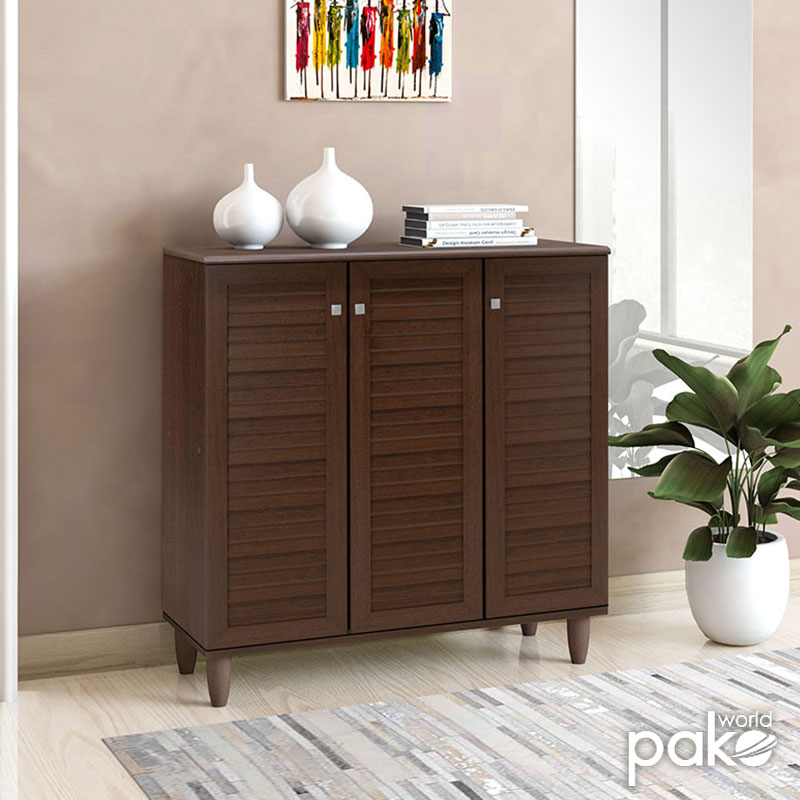 Shoe cabinet SANTΟ pakoworld 16 pairs walnut 89.5x34.5x91.5cm