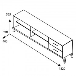 Έπιπλο τηλεόρασης Bruno pakoworld χρώμα viscount - toro 182x40x56,5εκ