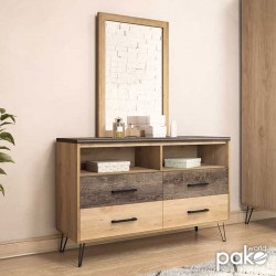 Κονσόλα - τουαλέτα με καθρέπτη Bruno pakoworld χρώμα viscount - toro 121x39,5x168,5εκ Κονσόλα - τουαλέτα με καθρέπτη Bruno pakoworld χρώμα viscount - toro 121x39,5x168,5εκ