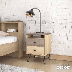 Κομοδίνο Bruno pakoworld με 2 συρτάρια χρώμα viscount - toro 39,5x39,5x56,5εκ Κομοδίνο Bruno pakoworld με 2 συρτάρια χρώμα viscount - toro 39,5x39,5x56,5εκ