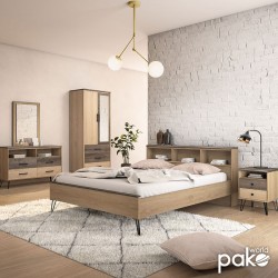 Κομοδίνο Bruno pakoworld με 2 συρτάρια χρώμα viscount - toro 39,5x39,5x56,5εκ Κομοδίνο Bruno pakoworld με 2 συρτάρια χρώμα viscount - toro 39,5x39,5x56,5εκ