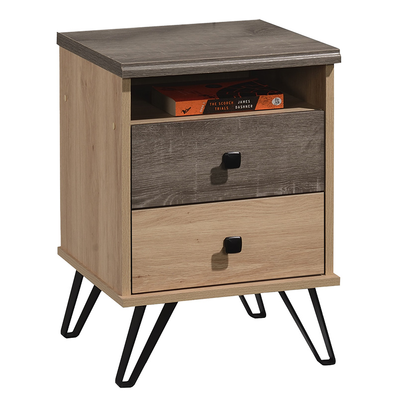 Κομοδίνο Bruno pakoworld με 2 συρτάρια χρώμα viscount - toro 39,5x39,5x56,5εκ Κομοδίνο Bruno pakoworld με 2 συρτάρια χρώμα viscount - toro 39,5x39,5x56,5εκ