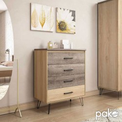 Συρταριέρα Bruno pakoworld με 4 συρτάρια χρώμα viscount - toro 80,5x40x99εκ Συρταριέρα Bruno pakoworld με 4 συρτάρια χρώμα viscount - toro 80,5x40x99εκ
