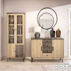 Μπουφές με συρτάρια Bruno pakoworld χρώμα viscount - toro 133,5x40x96,5εκ Μπουφές με συρτάρια Bruno pakoworld χρώμα viscount - toro 133,5x40x96,5εκ