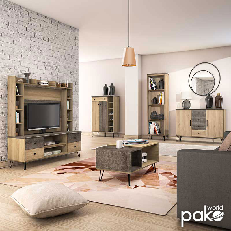 Μπουφές με συρτάρια Bruno pakoworld χρώμα viscount - toro 133,5x40x96,5εκ Μπουφές με συρτάρια Bruno pakoworld χρώμα viscount - toro 133,5x40x96,5εκ