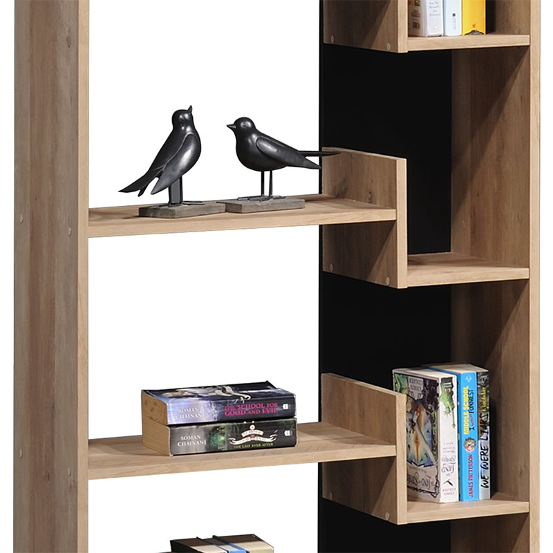 Bookcase Naya pakoworld natural-anthracite 72x30x182.5cm Bookcase Naya pakoworld natural-anthracite 72x30x182.5cm
