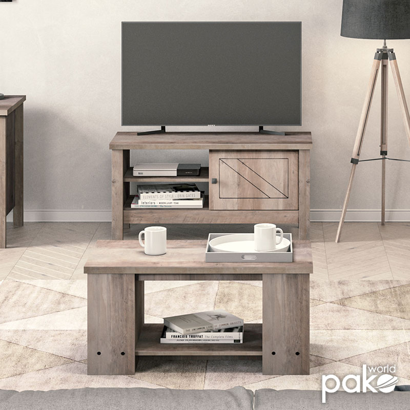 Τραπέζι σαλονιού Tara pakoworld rustic oak 90x46x43εκ