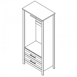 Wardrobe Tara pakoworld 2 doors rustic oak with mirror 84,5x52x193cm Wardrobe Tara pakoworld 2 doors rustic oak with mirror 84,5x52x193cm
