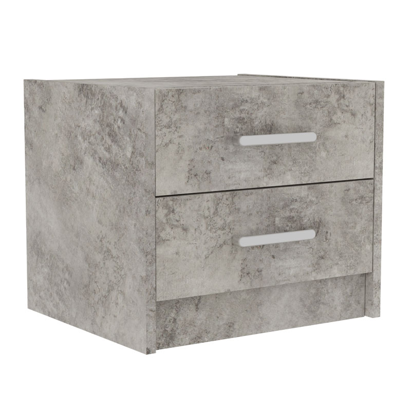 Nightstand Olympus pakoworld with 2 drawers in antique anthracite colour 47.5x40.5x40.5 Nightstand Olympus pakoworld with 2 drawers in antique anthracite colour 47.5x40.5x40.5