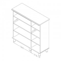 Παπουτσοθήκη-ντουλάπι SANTO pakoworld 16  ζεύγων χρώμα antique ανθρακί 89.5x34.5x91.5εκ