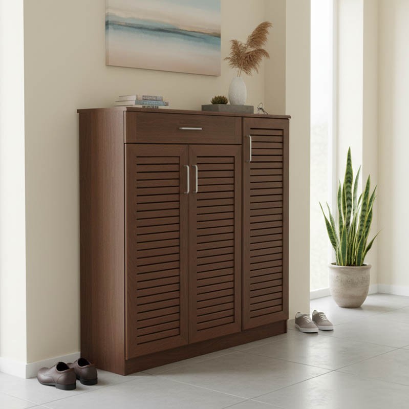 Shoe cabinet Sante pakoworld 30 pairs walnut 120x37x123cm