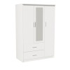Ντουλάπα ρούχων τρίφυλλη OLYMPUS pakoworld σε λευκή απόχρωση 120x57x183εκ