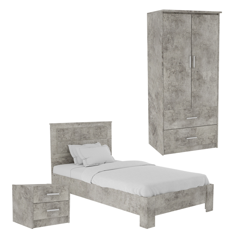Student bedroom furniture package OLYMPUS pakoworld set of 3 pieces in antique anthracite shade Student bedroom furniture package OLYMPUS pakoworld set of 3 pieces in antique anthracite shade