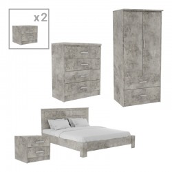 Student bedroom furniture package OLYMPUS A pakoworld set of 5 pieces in antique anthracite shade Student bedroom furniture package OLYMPUS A pakoworld set of 5 pieces in antique anthracite shade