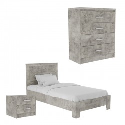 Student bedroom furniture package OLYMPUS I pakoworld set of 3 pieces in antique anthracite shade Student bedroom furniture package OLYMPUS I pakoworld set of 3 pieces in antique anthracite shade