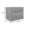 Nightstand Olympus pakoworld with 2 drawers in sonoma colour 47.5x40.5x40.5