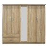 Ντουλάπα ρούχων πεντάφυλλη OLYMPUS pakoworld σε sonoma απόχρωση 198x57x183εκ
