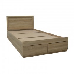 Bed Olympus pakoworld with drawer in light oak 100x200cm Bed Olympus pakoworld with drawer in light oak 100x200cm