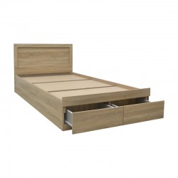 Bed Olympus pakoworld with drawer in light oak 100x200cm Bed Olympus pakoworld with drawer in light oak 100x200cm