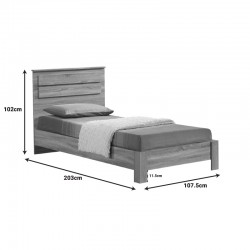 Bed Olympus pakoworld in light oak colour 100x200 Bed Olympus pakoworld in light oak colour 100x200