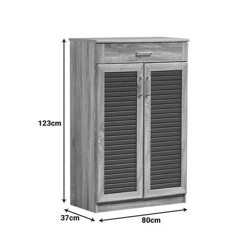 Παπουτσοθήκη-ντουλάπι Sante pakoworld 20 ζεύγων σε sonoma-ανθρακί απόχρωση 80x37x123εκ