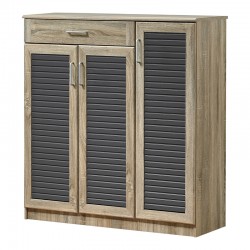 Παπουτσοθήκη-ντουλάπι Sante pakoworld 30 ζεύγων σε sonoma-ανθρακί απόχρωση 120x37x123εκ