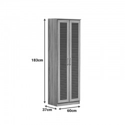 Παπουτσοθήκη-ντουλάπα SANTE pakoworld 21 ζεύγων σε sonoma-ανθρακί απόχρωση 60x37x183εκ