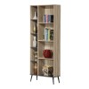 Bookcase Zezan pakoworld in sonoma-dark grey color 76.5x30x200.5cm