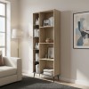 Bookcase Zezan pakoworld in sonoma-dark grey color 76.5x30x200.5cm
