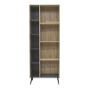 Bookcase Zezan pakoworld in sonoma-dark grey color 76.5x30x200.5cm