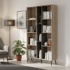 Bookcase Zezan pakoworld in sonoma-dark grey color 114x30x200.5cm